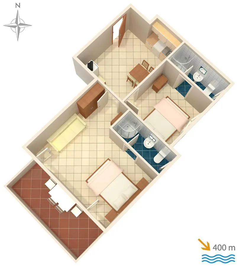 Apartments With A Parking Space Baska, Krk - 5444 Baska (Krk)